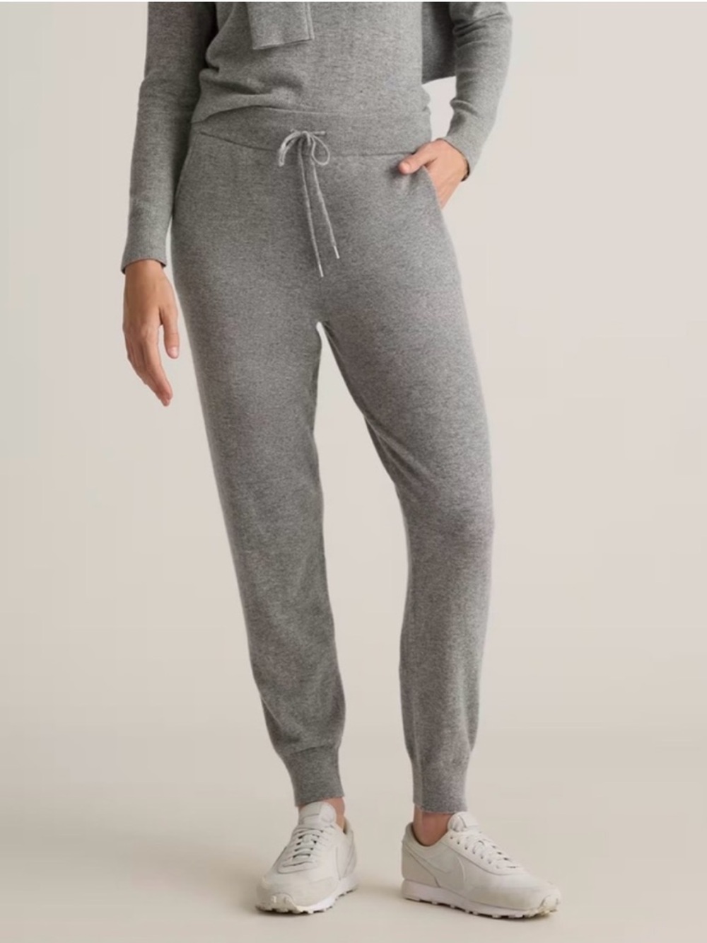 Quince Gray 100% Cashmere Jogger Sweater Lounge Pants Small